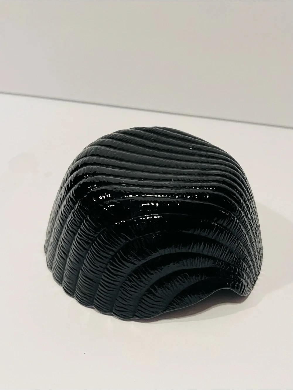 Vintage Arcoroc Coquillage Black Glass Sea Shell Set of 7 Serving Bowls
